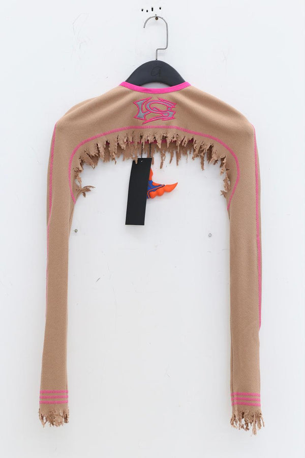 WINDOWSEN knitted ultra -short top SS23T010 khaki